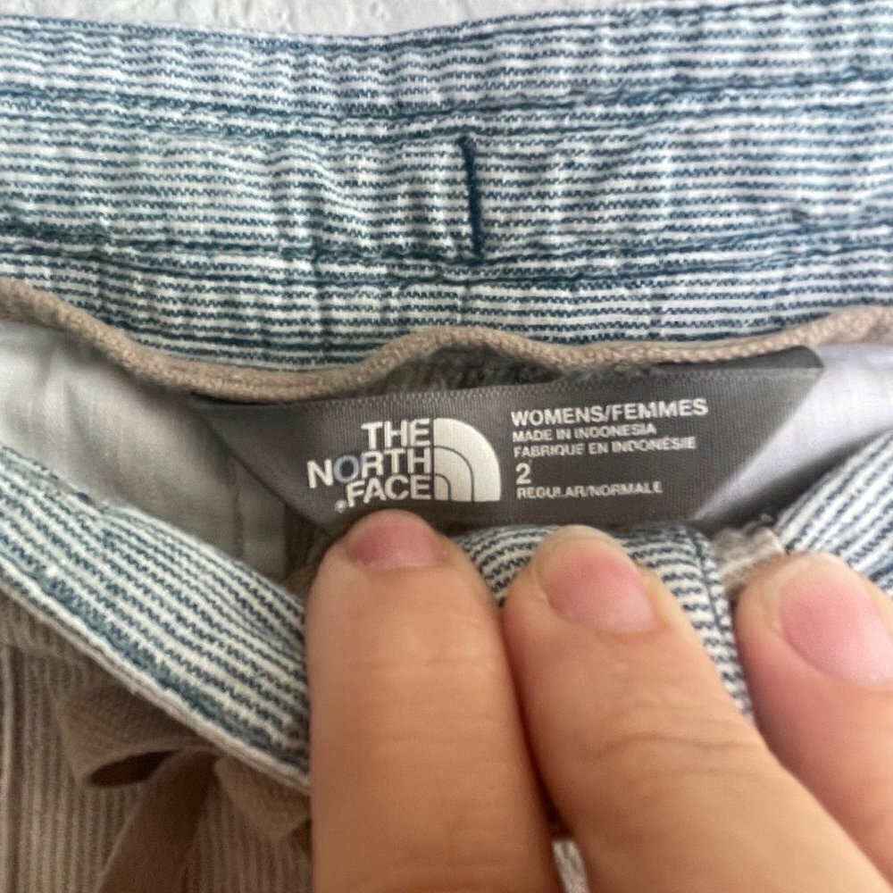 The North Face Larison Linen Pants Size 2 Lightweight Stripe Drawstring Waist - Picture 4 of 14